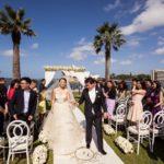professional photo of wedding ceremony under sydney harbour bridge